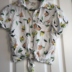 Citrus button tie shirt